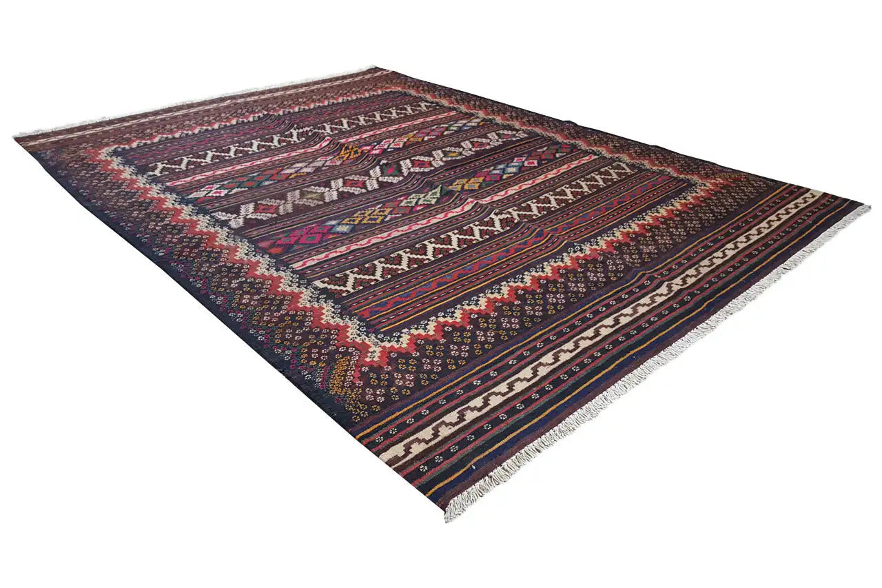  Kilim Sirjan - 905435 (208x155 cm) - Premium Kelim from German Carpet Shop - Just €349! Shop now at German Carpet Shop